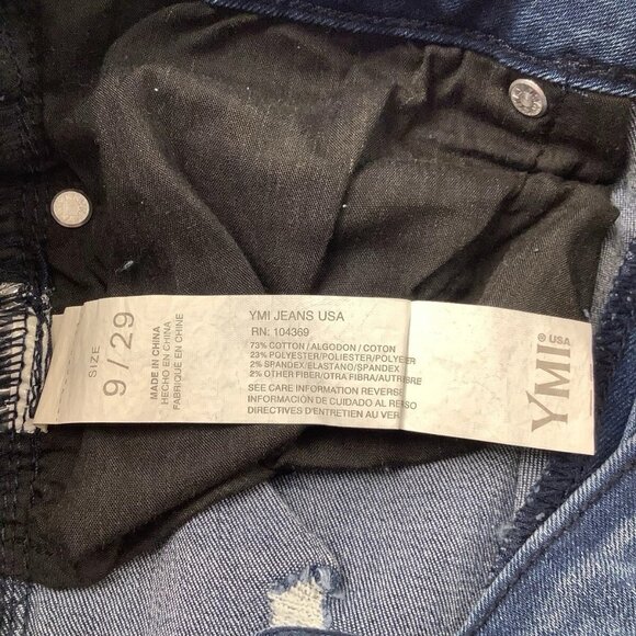 NWT YMI Jeans Gigi High Rise Fit To Twisted Flare Frayed Blue Womens Size 9/29 - Picture 8 of 10
